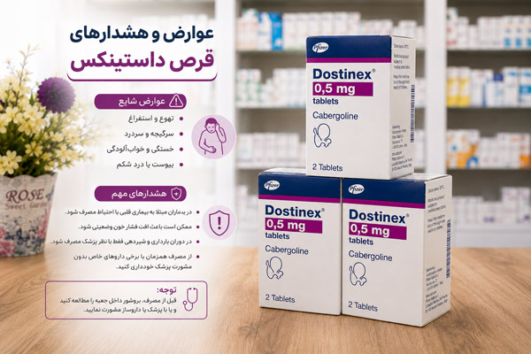 قرص داستینکس 0.5 4 عوارض و هشدارهای قرص داستینکس