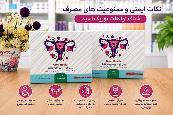 شیاف نوا هلث بوریک اسید 4 نکات ایمنی و ممنوعیت های مصرف شیاف نوا هلث بوریک اسید