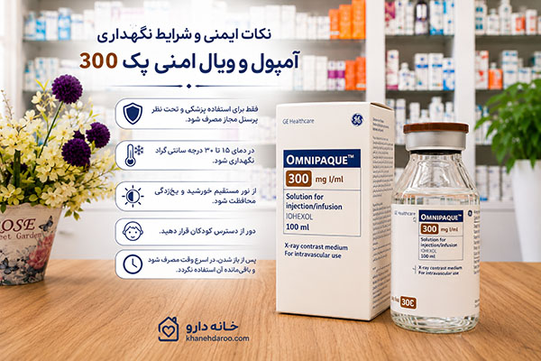 ویال امنی پک 300 5 نکات ایمنی و شرایط نگهداری آمپول و ویال امنی پک 300