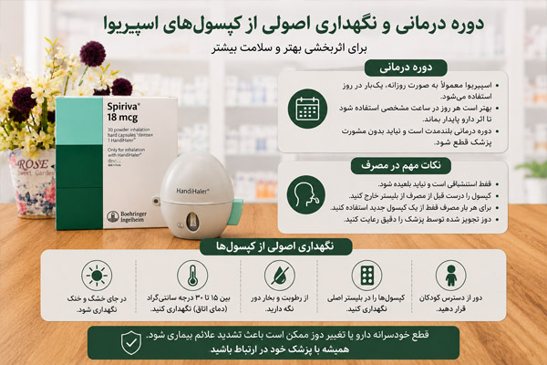 دوره درمانی و نگهداری اصولی از کپسول اسپیریوا 18 آلمانی