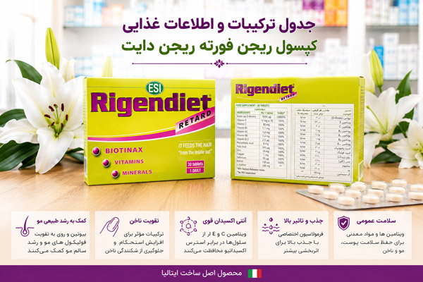قرص ریجن دایت 3 جدول ترکیبات و اطلاعات غذایی کپسول ریجن فورته ریجن دایت