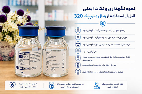 نحوه نگهداری و نکات ایمنی قبل از استفاده از ویال ویزیپک 320